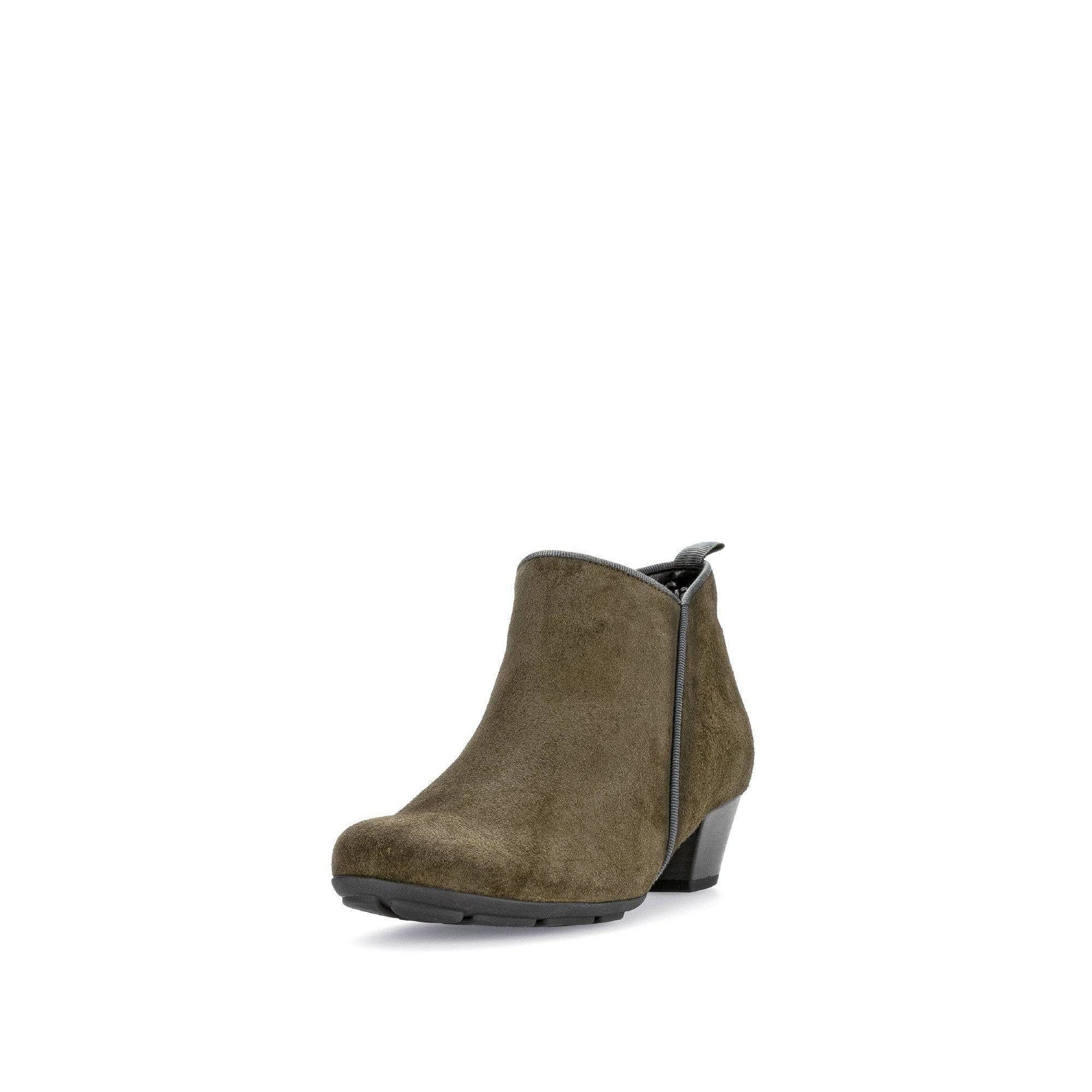 Gabor Trudy 55.633.11 Ladies Green Suede Side Zip Ankle Boots-elevate your sole