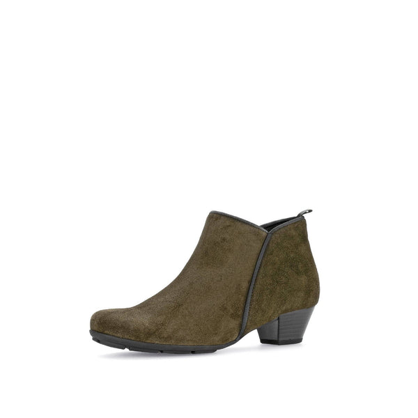 Gabor Trudy 55.633.11 Ladies Green Suede Side Zip Ankle Boots-elevate your sole