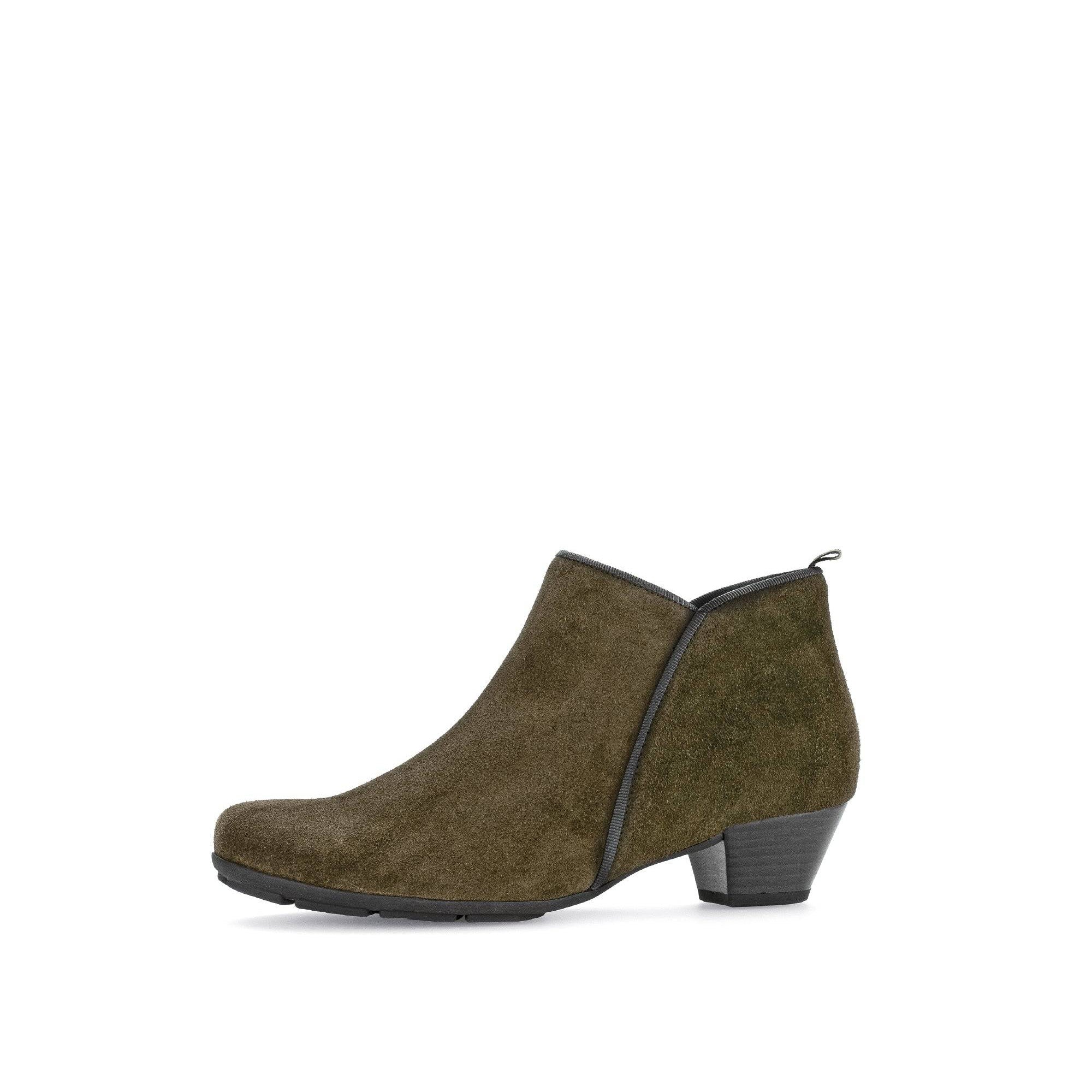 Gabor Trudy 55.633.11 Ladies Green Suede Side Zip Ankle Boots-elevate your sole