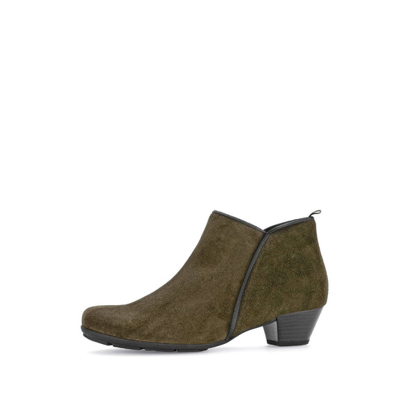 Gabor Trudy 55.633.11 Ladies Green Suede Side Zip Ankle Boots-elevate your sole