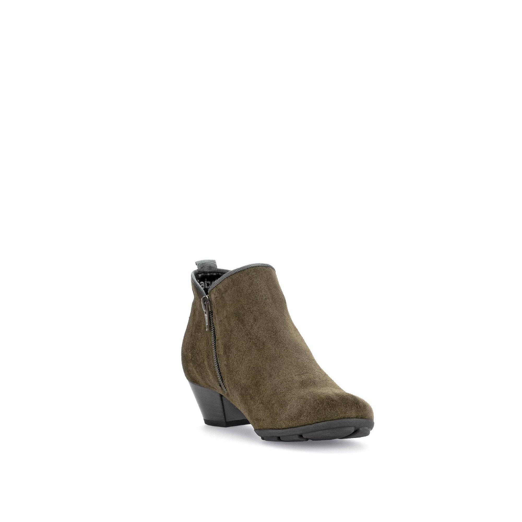 Gabor Trudy 55.633.11 Ladies Green Suede Side Zip Ankle Boots-elevate your sole