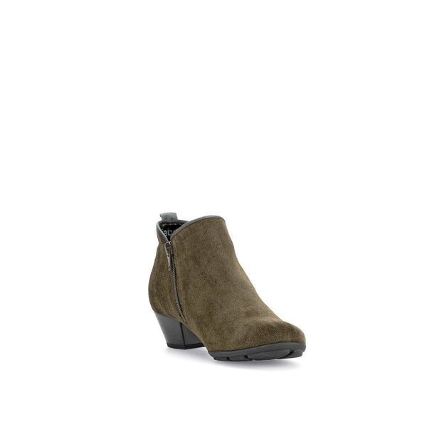 Gabor Trudy 55.633.11 Ladies Green Suede Side Zip Ankle Boots-elevate your sole