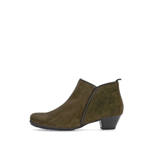 Gabor Trudy 55.633.11 Ladies Green Suede Side Zip Ankle Boots-elevate your sole