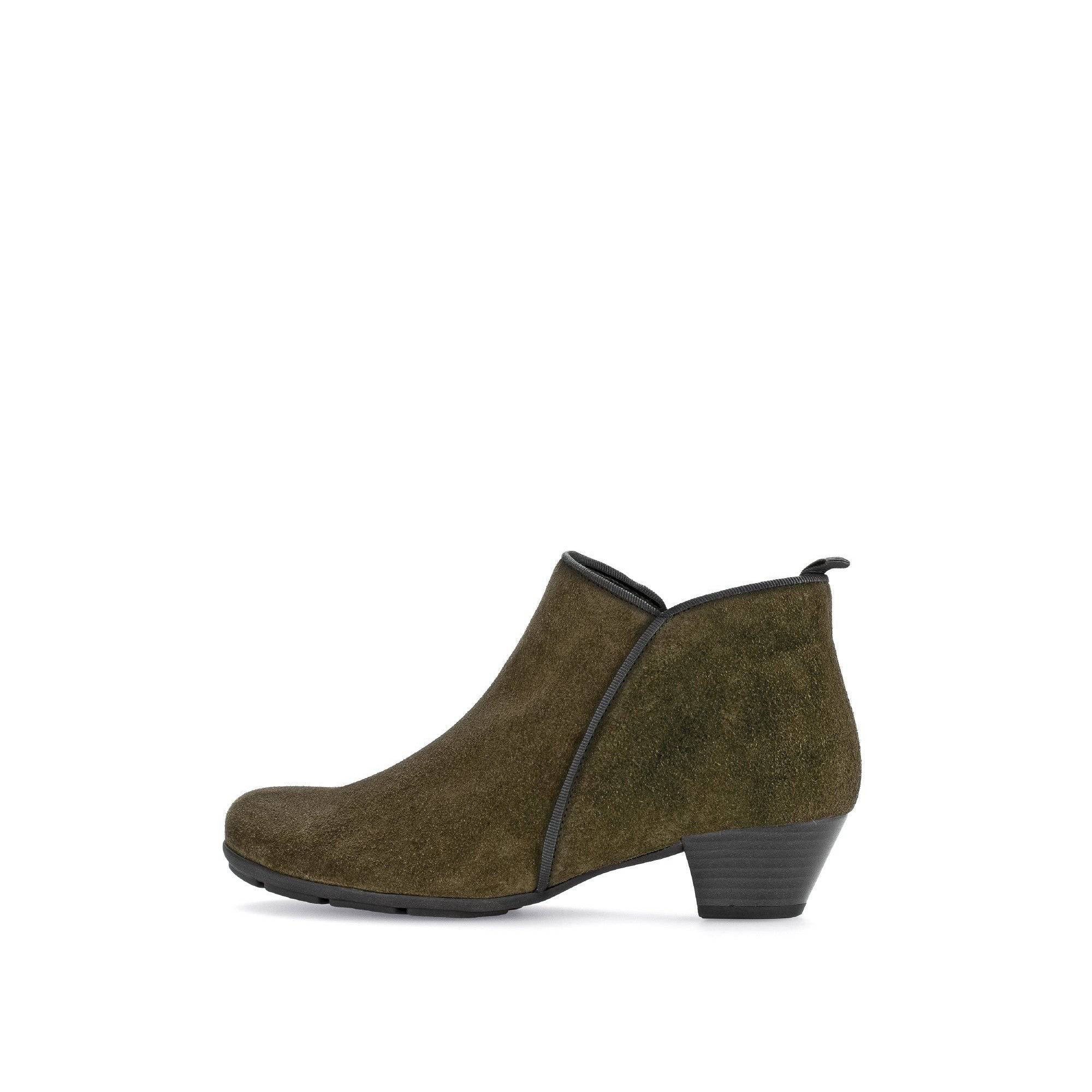 Gabor Trudy 55.633.11 Ladies Green Suede Side Zip Ankle Boots-elevate your sole