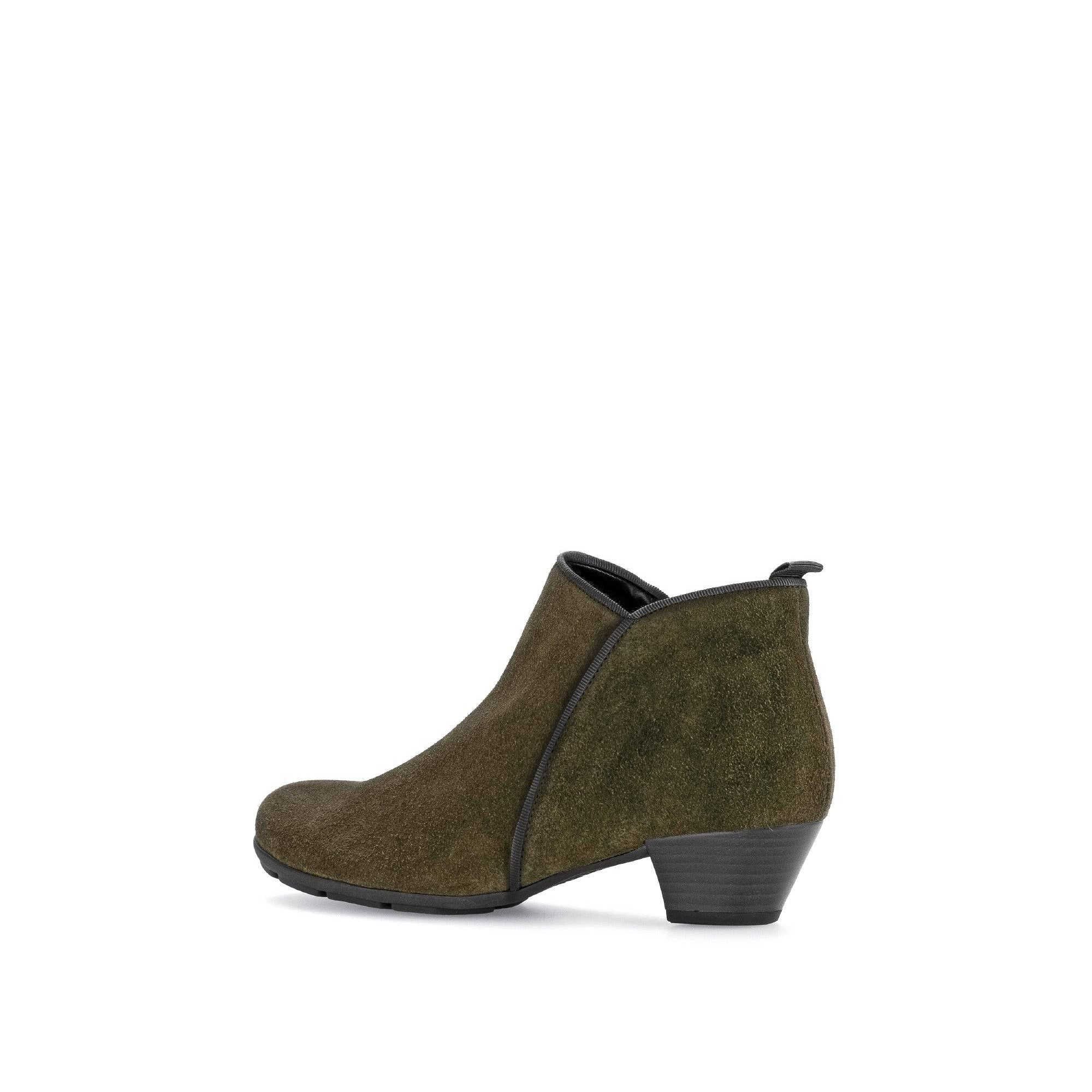 Gabor Trudy 55.633.11 Ladies Green Suede Side Zip Ankle Boots-elevate your sole