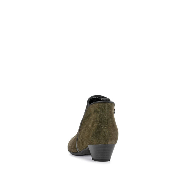 Gabor Trudy 55.633.11 Ladies Green Suede Side Zip Ankle Boots-elevate your sole