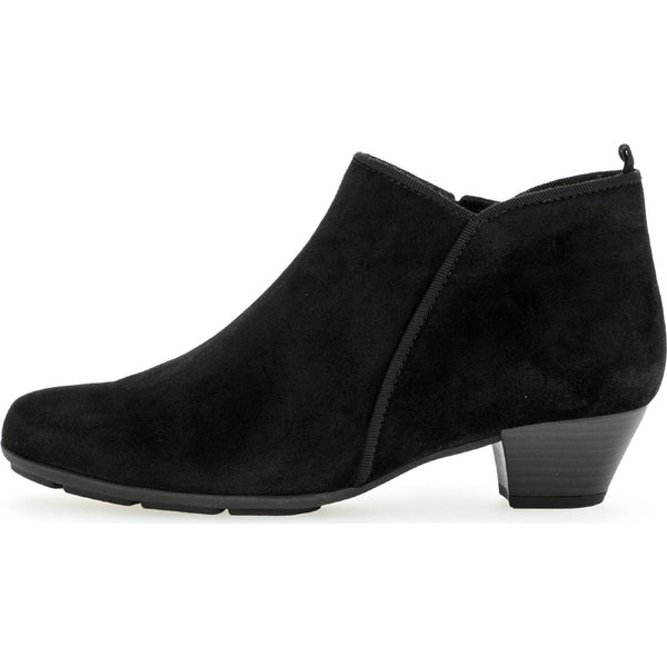 Gabor Trudy 55.633.17 Ladies Black Suede Side Zip Ankle Boots-elevate your sole