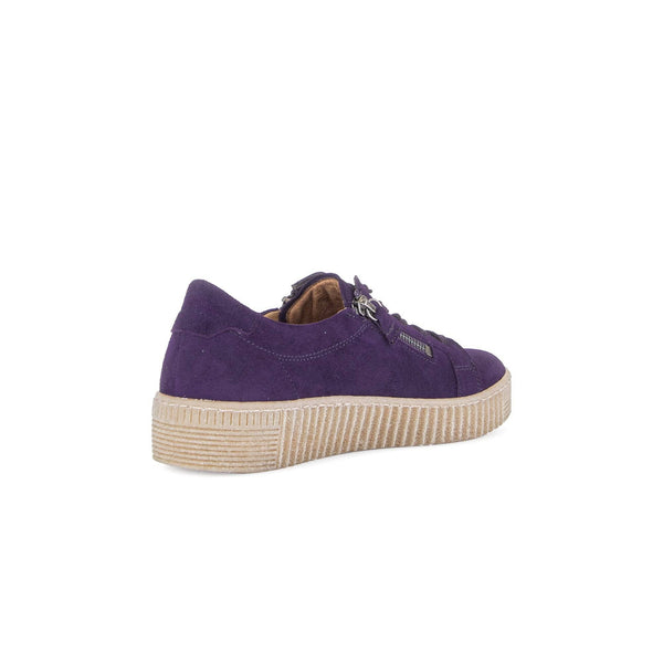 Gabor Wisdom 53.334.13 Ladies Purple Suede Casual Lace Up Trainer-elevate your sole