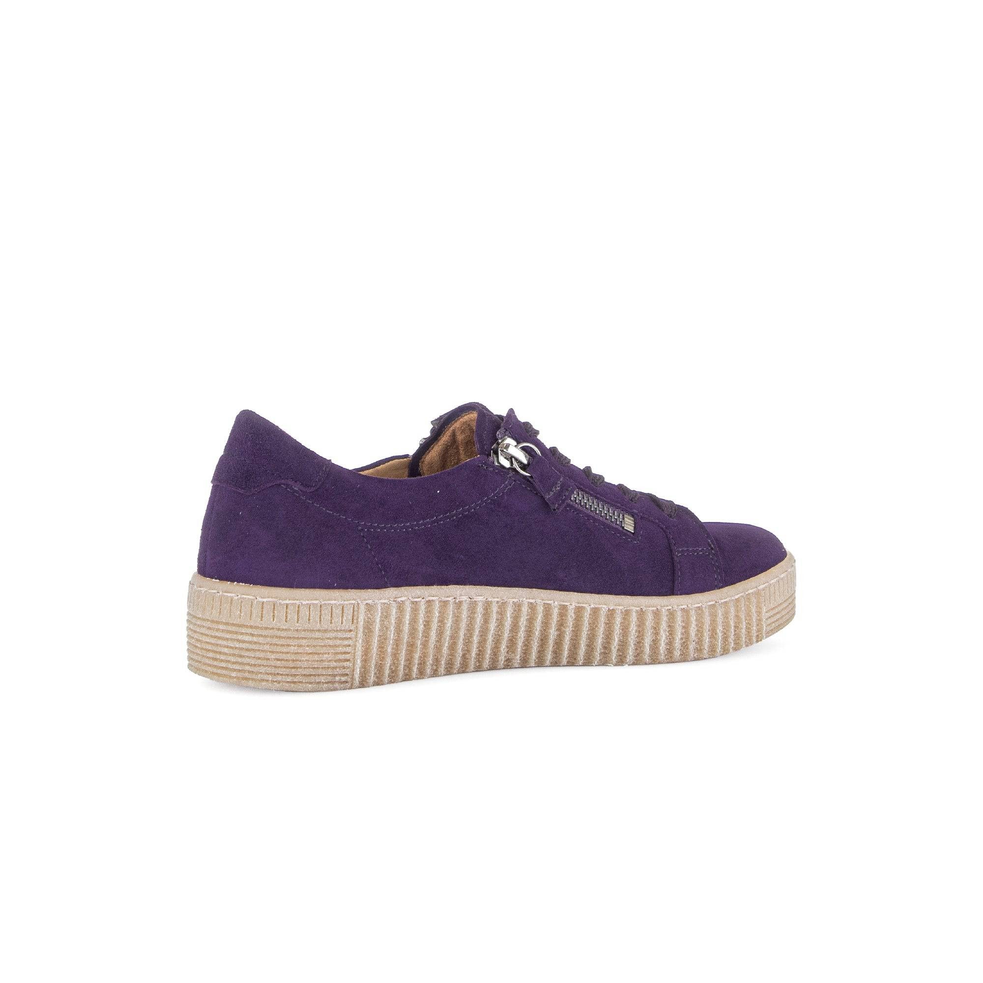 Gabor Wisdom 53.334.13 Ladies Purple Suede Casual Lace Up Trainer-elevate your sole