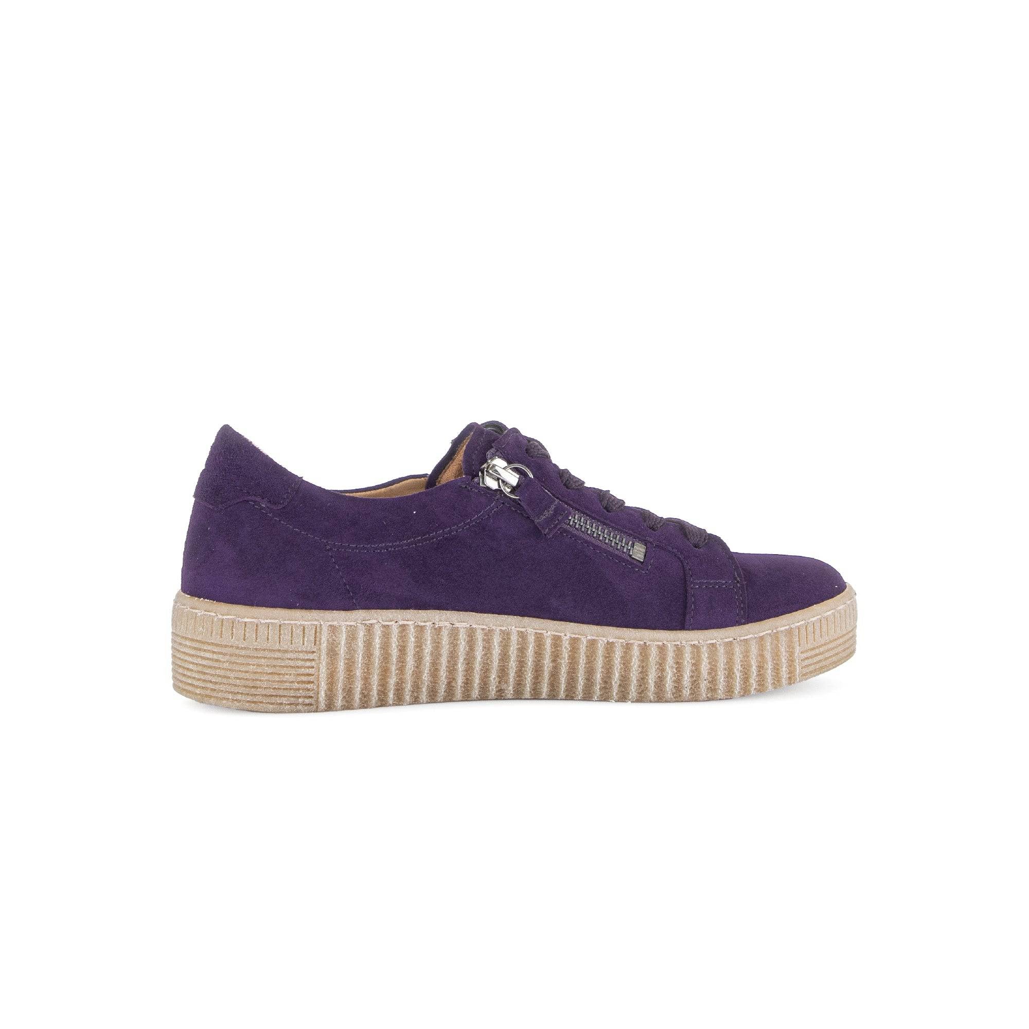 Gabor Wisdom 53.334.13 Ladies Purple Suede Casual Lace Up Trainer-elevate your sole