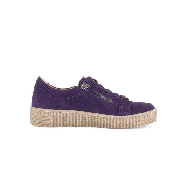 Gabor Wisdom 53.334.13 Ladies Purple Suede Casual Lace Up Trainer-elevate your sole