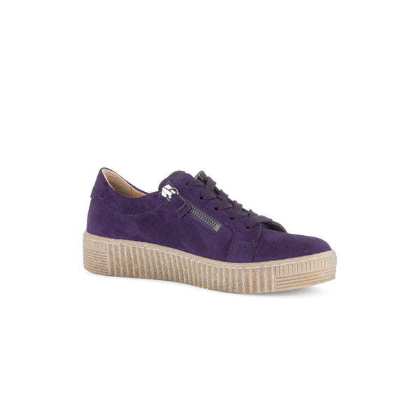 Gabor Wisdom 53.334.13 Ladies Purple Suede Casual Lace Up Trainer-elevate your sole