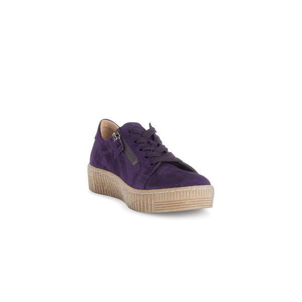 Gabor Wisdom 53.334.13 Ladies Purple Suede Casual Lace Up Trainer-elevate your sole