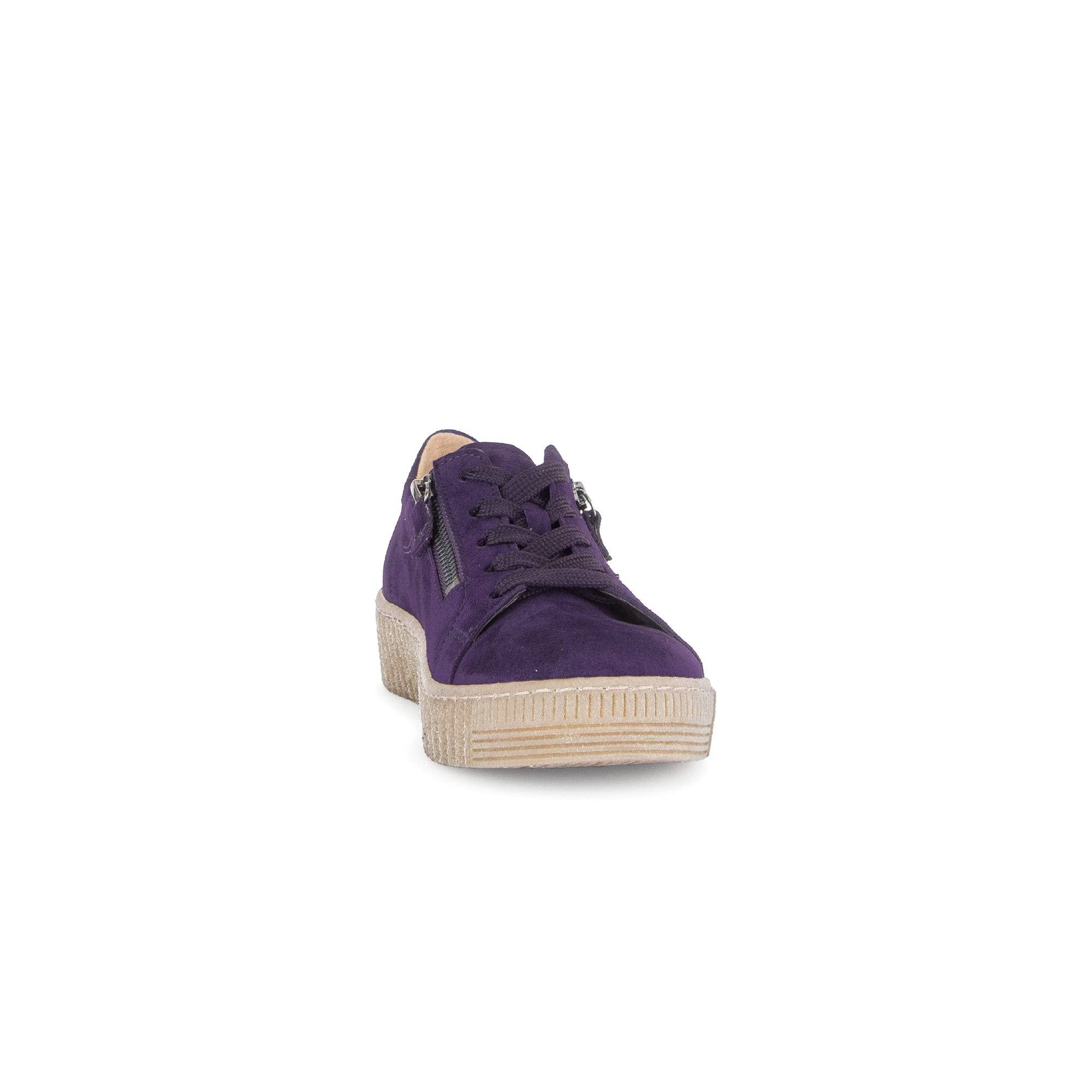 Gabor Wisdom 53.334.13 Ladies Purple Suede Casual Lace Up Trainer-elevate your sole
