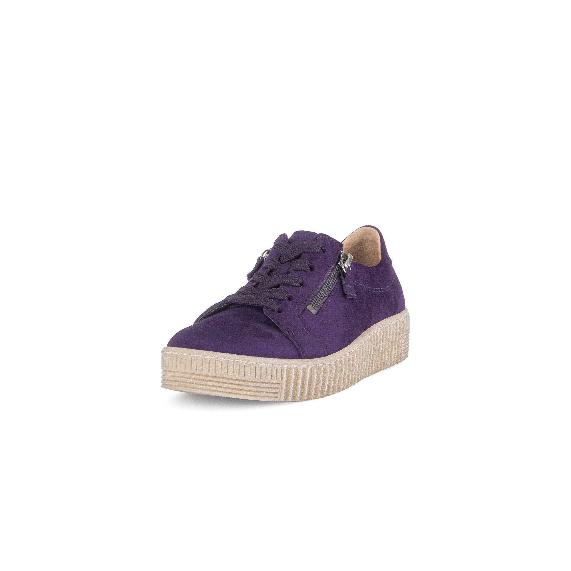 Gabor Wisdom 53.334.13 Ladies Purple Suede Casual Lace Up Trainer-elevate your sole