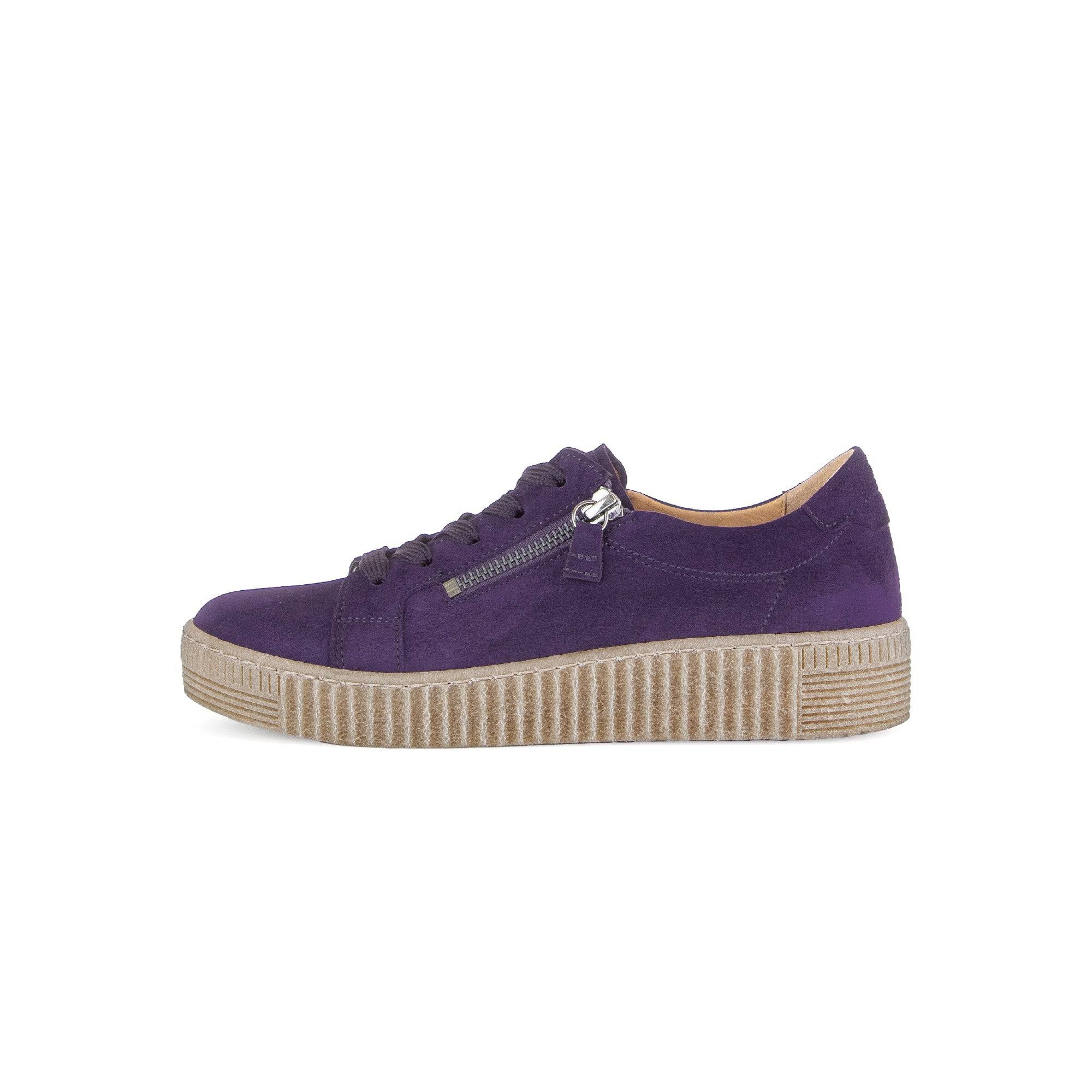Gabor Wisdom 53.334.13 Ladies Purple Suede Casual Lace Up Trainer-elevate your sole