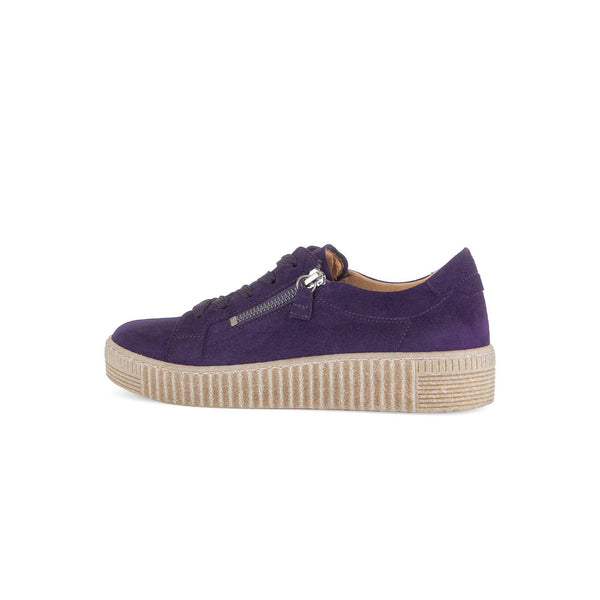 Gabor Wisdom 53.334.13 Ladies Purple Suede Casual Lace Up Trainer-elevate your sole