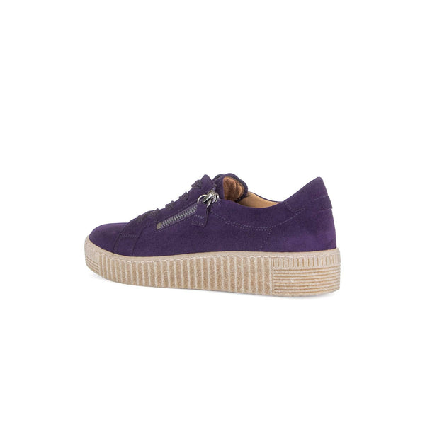 Gabor Wisdom 53.334.13 Ladies Purple Suede Casual Lace Up Trainer-elevate your sole