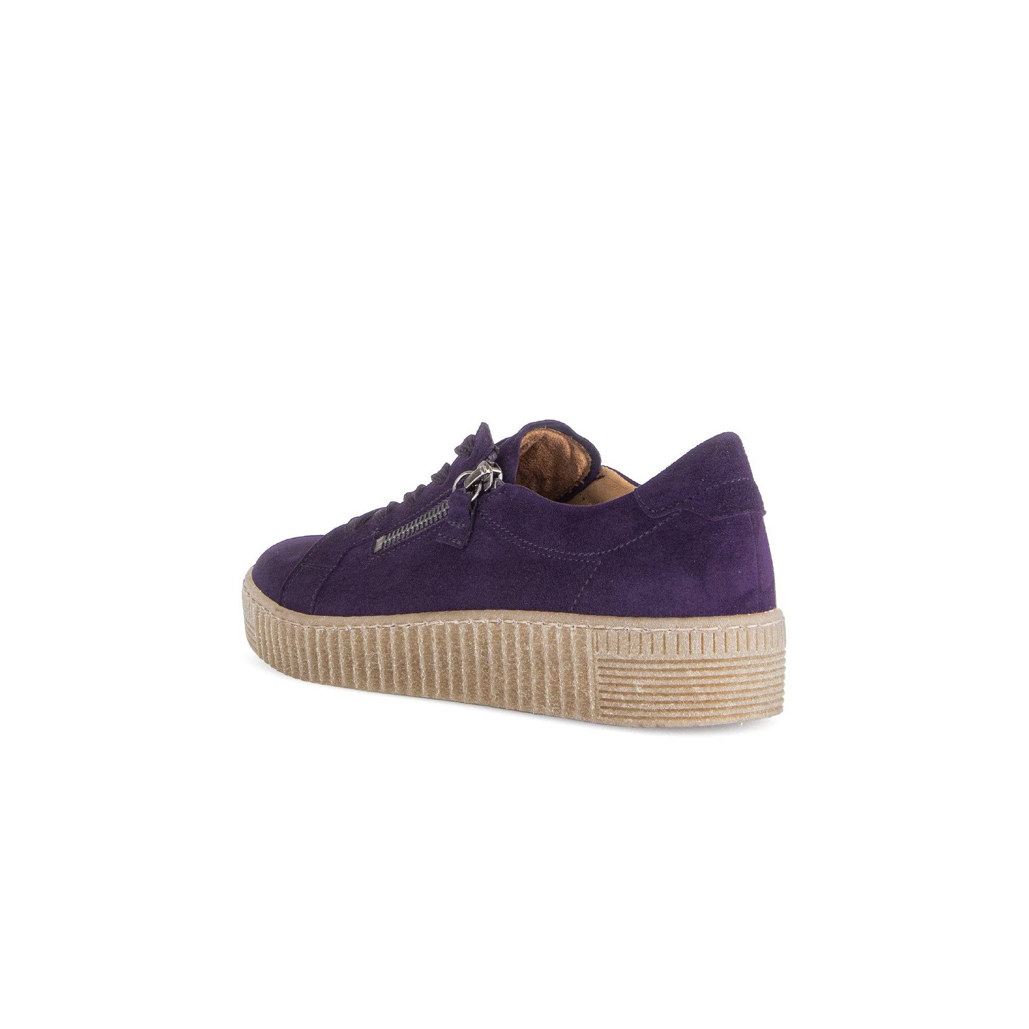 Gabor Wisdom 53.334.13 Ladies Purple Suede Casual Lace Up Trainer-elevate your sole
