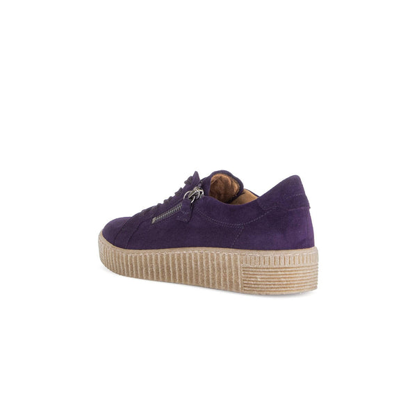 Gabor Wisdom 53.334.13 Ladies Purple Suede Casual Lace Up Trainer-elevate your sole