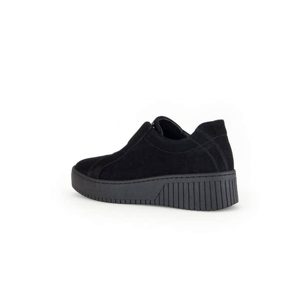 Gabor Wonderland 53.231.37 Ladies Black Suede Zip & Lace Shoes-elevate your sole
