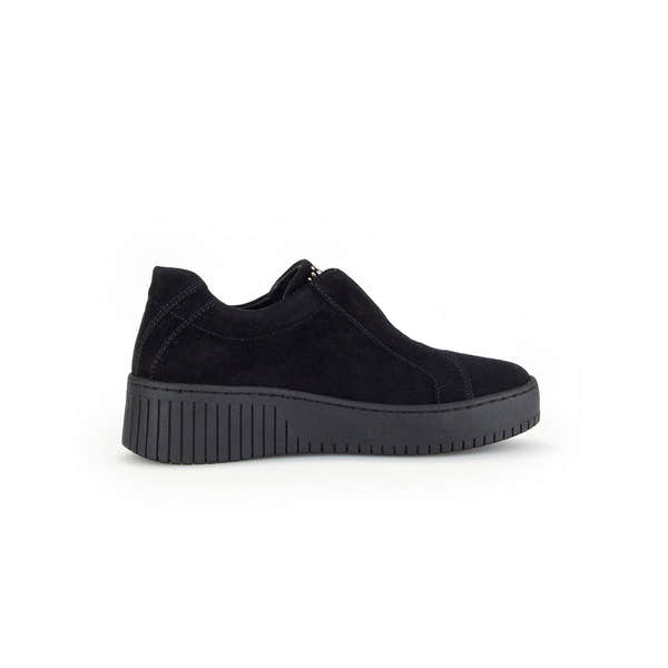 Gabor Wonderland 53.231.37 Ladies Black Suede Zip & Lace Shoes-elevate your sole
