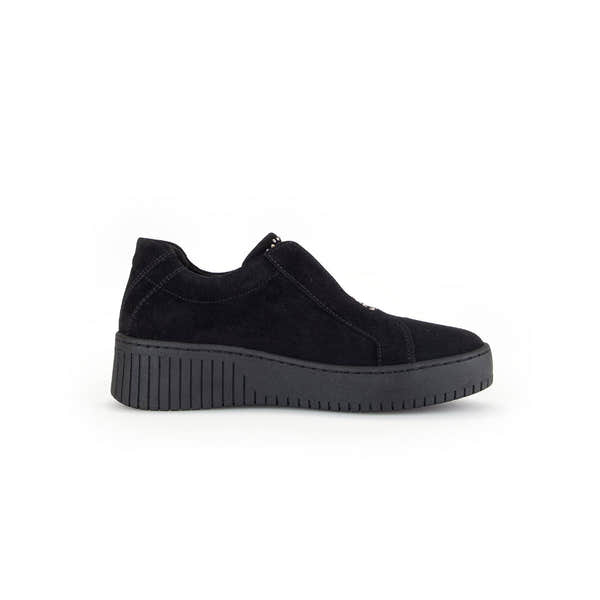 Gabor Wonderland 53.231.37 Ladies Black Suede Zip & Lace Shoes-elevate your sole