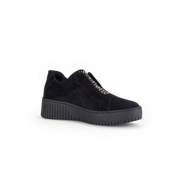 Gabor Wonderland 53.231.37 Ladies Black Suede Zip & Lace Shoes-elevate your sole