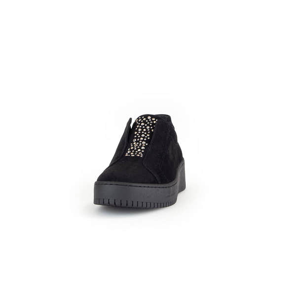 Gabor Wonderland 53.231.37 Ladies Black Suede Zip & Lace Shoes-elevate your sole
