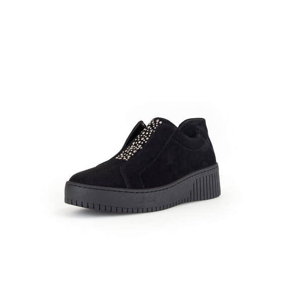 Gabor Wonderland 53.231.37 Ladies Black Suede Zip & Lace Shoes-elevate your sole