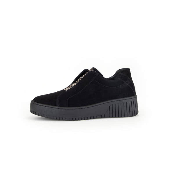 Gabor Wonderland 53.231.37 Ladies Black Suede Zip & Lace Shoes-elevate your sole