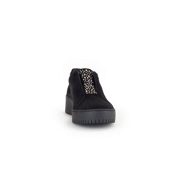 Gabor Wonderland 53.231.37 Ladies Black Suede Zip & Lace Shoes-elevate your sole