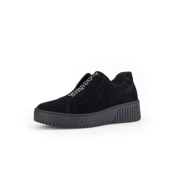 Gabor Wonderland 53.231.37 Ladies Black Suede Zip & Lace Shoes-elevate your sole