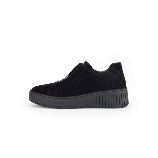 Gabor Wonderland 53.231.37 Ladies Black Suede Zip & Lace Shoes-elevate your sole