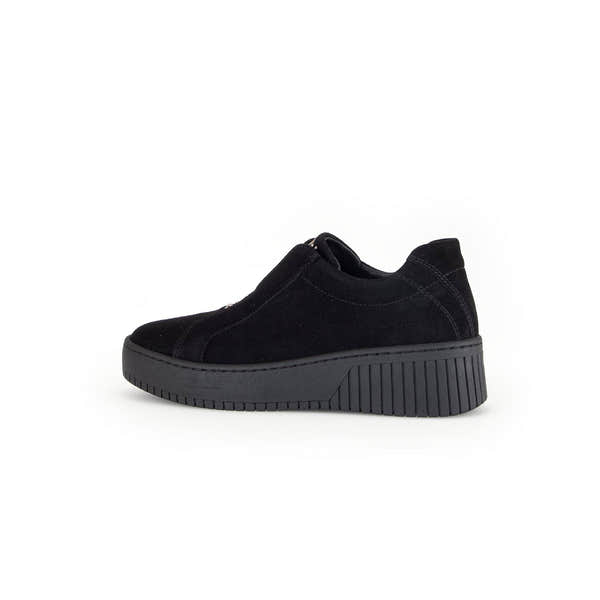 Gabor Wonderland 53.231.37 Ladies Black Suede Zip & Lace Shoes-elevate your sole