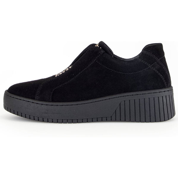 Gabor Wonderland 53.231.37 Ladies Black Suede Zip & Lace Shoes-elevate your sole