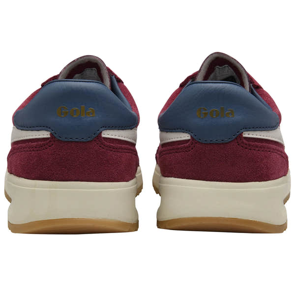 Gola CLB781 Tornado 88 women's sneakers with cerise, off white, and moonlight leather accents, lace-up design, cushioned sole.