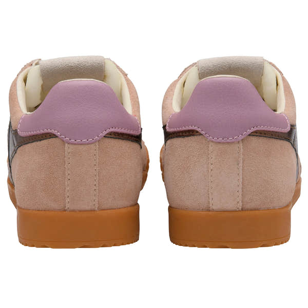 Gola CLB790 Elan Glitz women's lace-up trainers with cameo, bronze, and candy leather accents, and textile details.