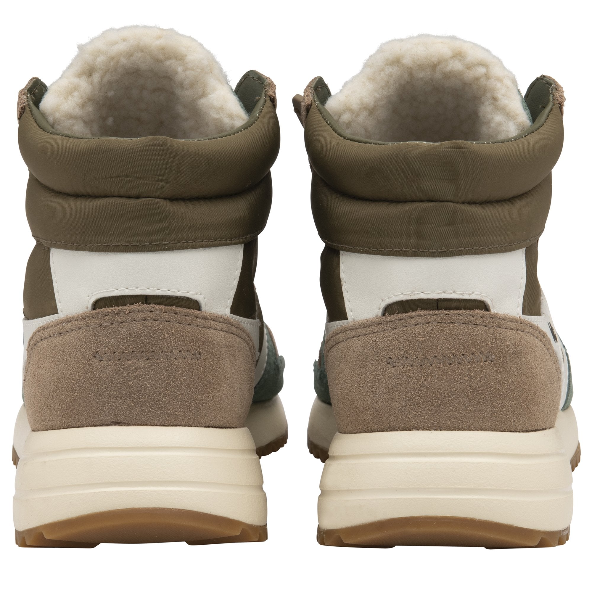 Gola Chicago High Ladies Khaki & Cappuccino Nylon Lace Up Trainers-elevate your sole