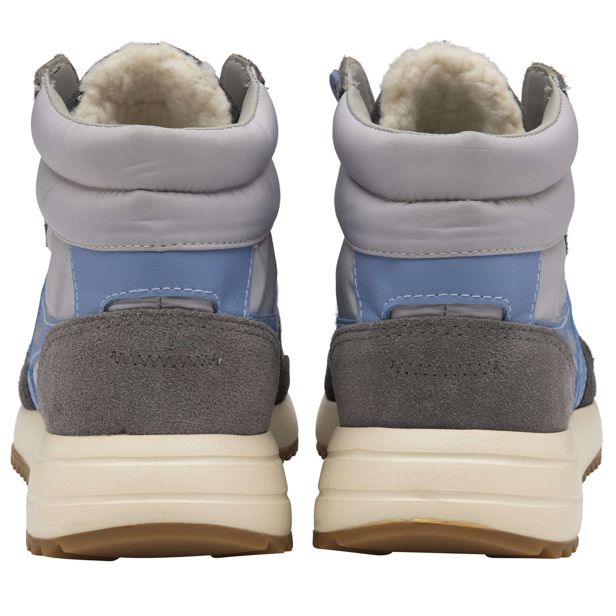 Gola Chicago High Ladies Light Grey & Blue Nylon Lace Up Trainers-elevate your sole