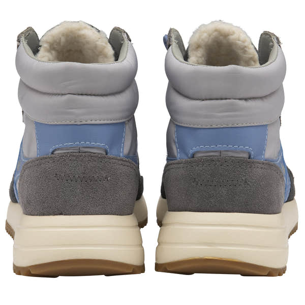 Gola Chicago High Ladies Light Grey & Blue Nylon Lace Up Trainers-elevate your sole