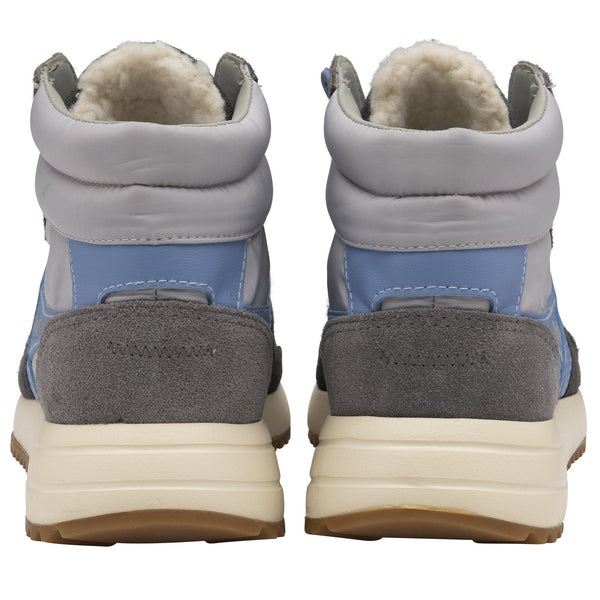Gola Chicago High Ladies Light Grey & Blue Nylon Lace Up Trainers-elevate your sole