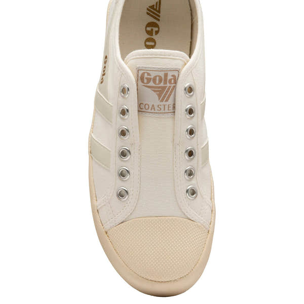 Gola Coaster Slip Ladies Off White Vegan Slip On Trainers-elevate your sole