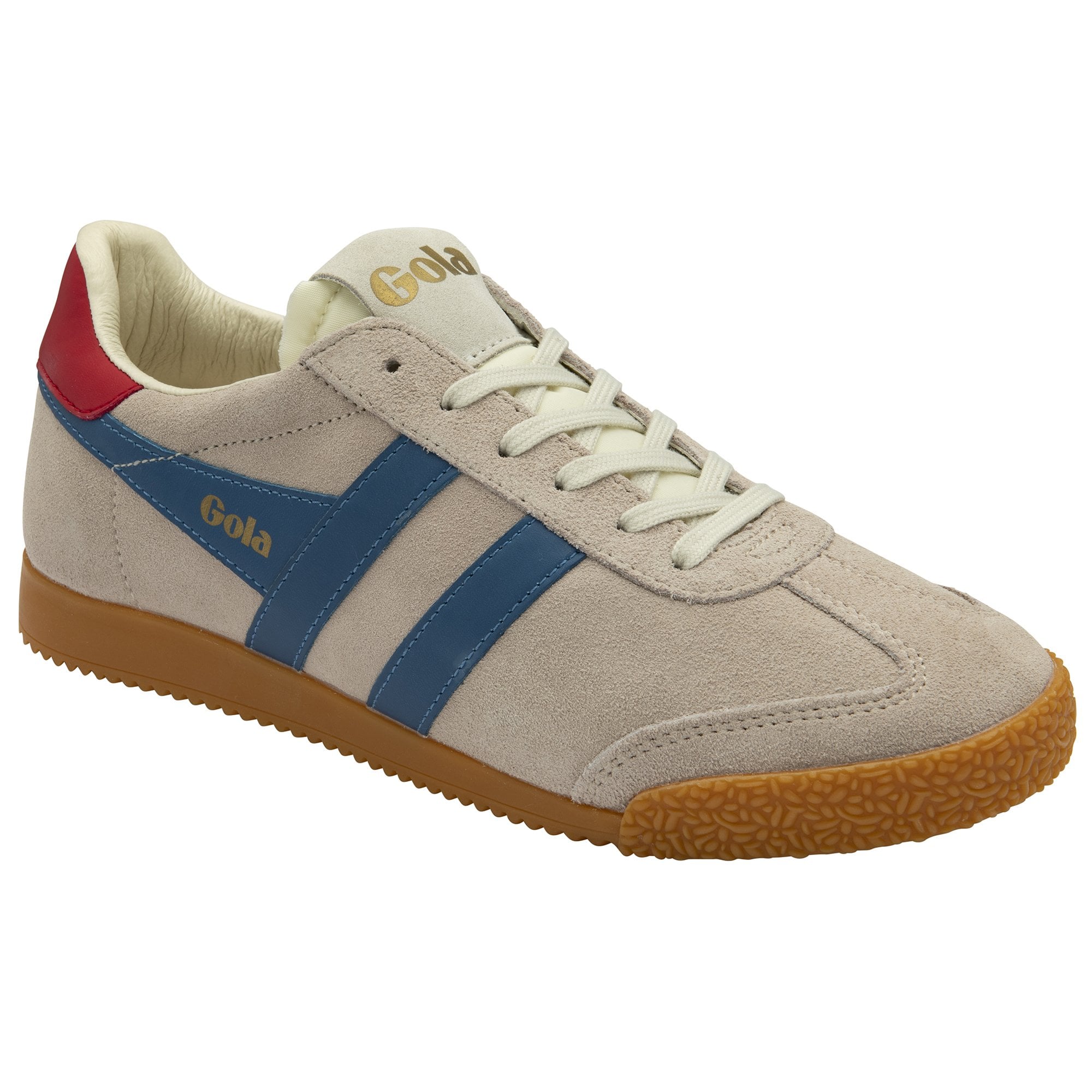 Gola Elan Ladies Blossom/Marine Blue/Deep Red Leather Lace Up Trainers-elevate your sole