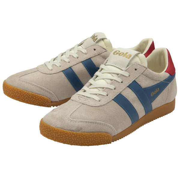 Gola Elan Ladies Blossom/Marine Blue/Deep Red Leather Lace Up Trainers-elevate your sole