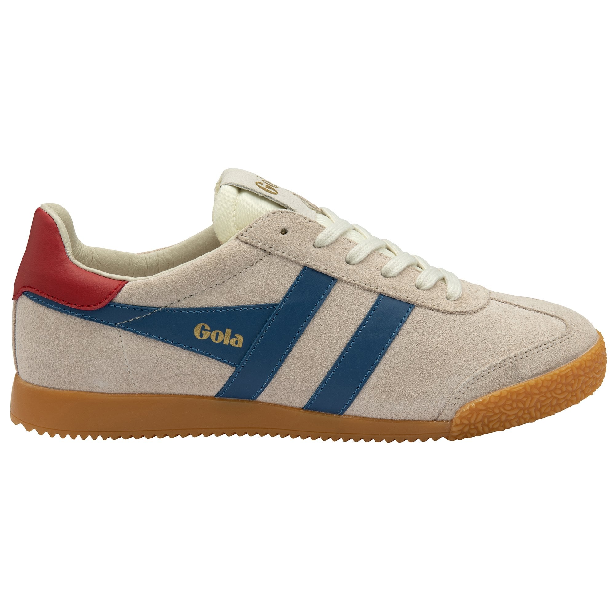 Gola Elan Ladies Blossom/Marine Blue/Deep Red Leather Lace Up Trainers-elevate your sole