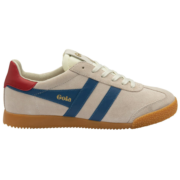 Gola Elan Ladies Blossom/Marine Blue/Deep Red Leather Lace Up Trainers-elevate your sole