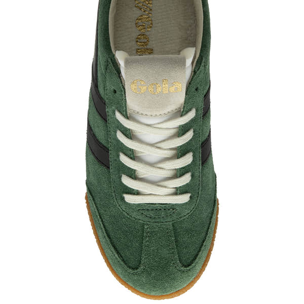 Gola Elan Ladies Evergreen/Black/Fuchsia Leather Lace Up Trainers-elevate your sole