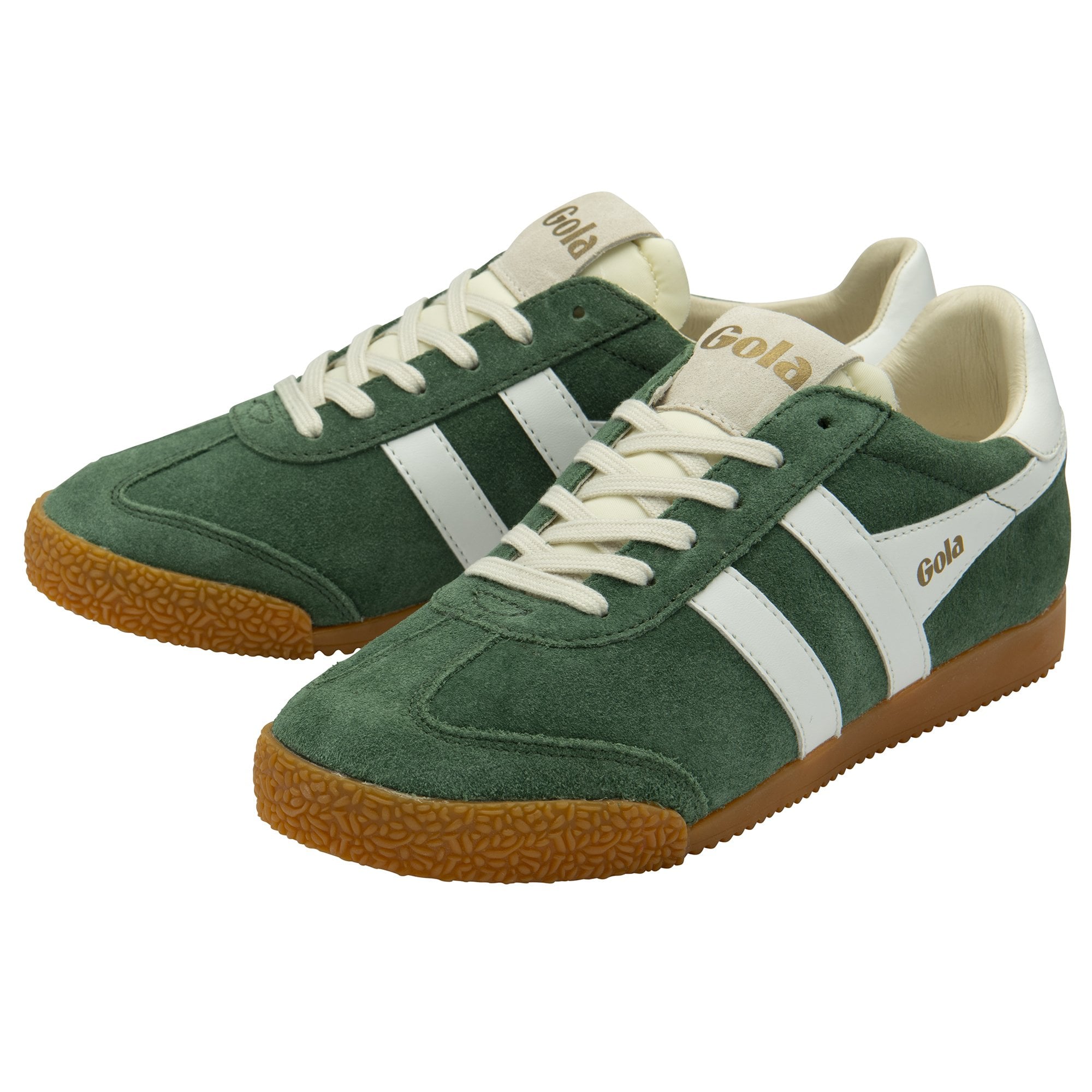 Gola Elan Ladies Evergreen/White Leather Lace Up Trainers-elevate your sole