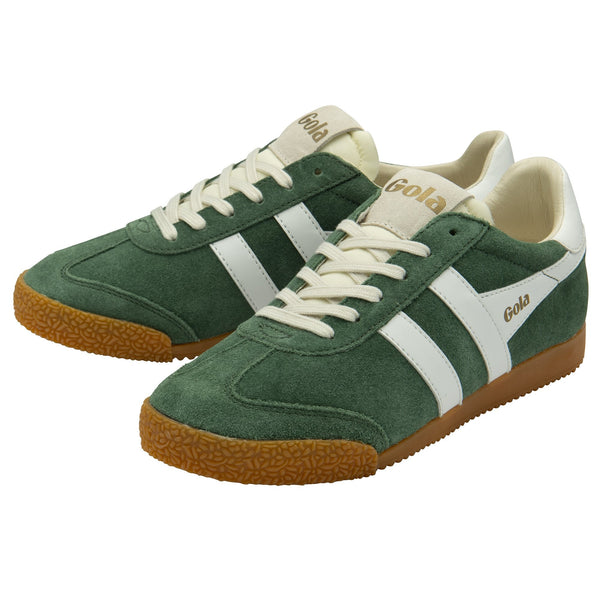 Gola Elan Ladies Evergreen/White Leather Lace Up Trainers-elevate your sole